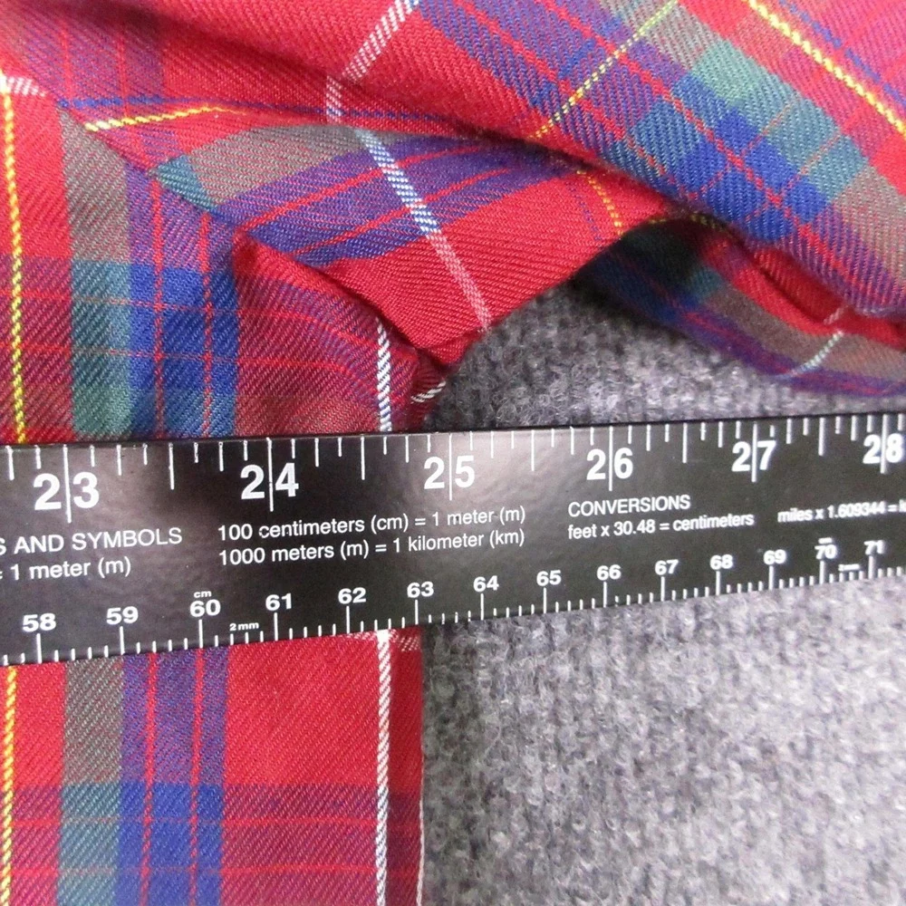 Disney Store Pajama Set Mens Large Red Plaid Mickey Mouse Flannel Button Front - Picture 9 of 14